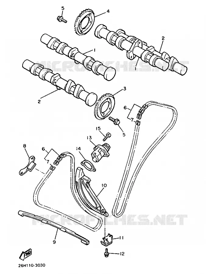 ARBRE A CAMES / CHAINE DE DISTRIBUTION Yamaha MOTO 1300 1997 ROYALSTAR  XVZ1300A