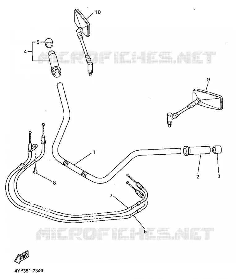 GUIDON ET CABLES Yamaha MOTO 1300 1997 ROYALSTAR  XVZ1300A