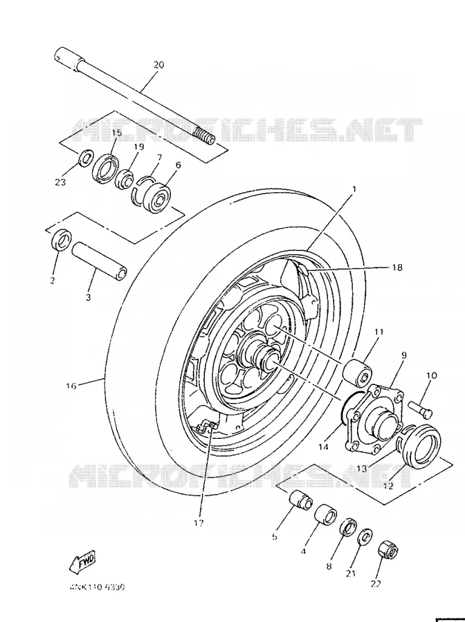 ROUE ARRIERE Yamaha MOTO 1300 1998 ROYALSTAR  XVZ1300A