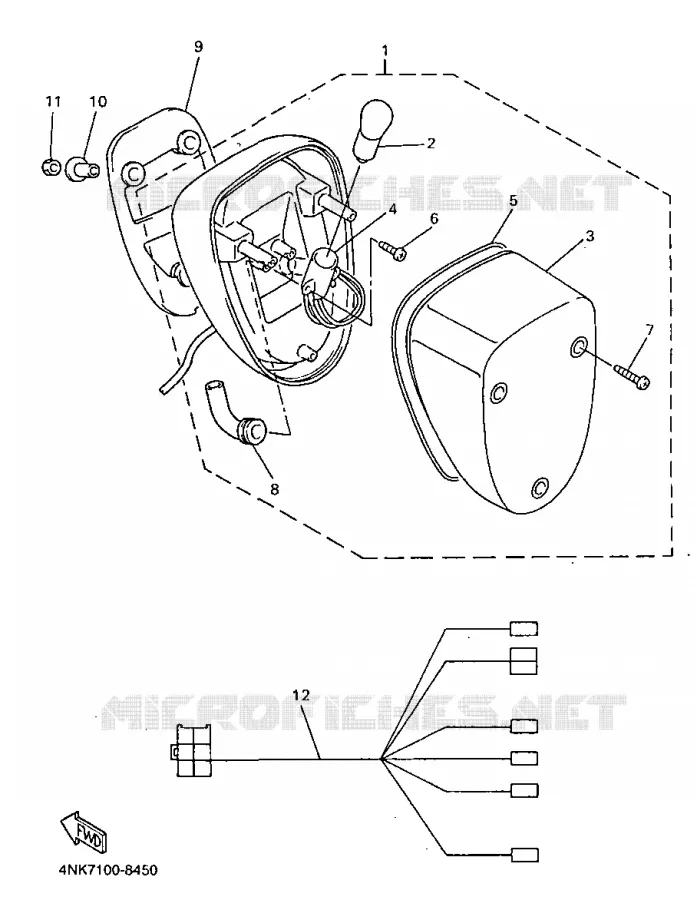 FEU ARRIERE Yamaha MOTO 1300 1998 ROYALSTAR  XVZ1300A