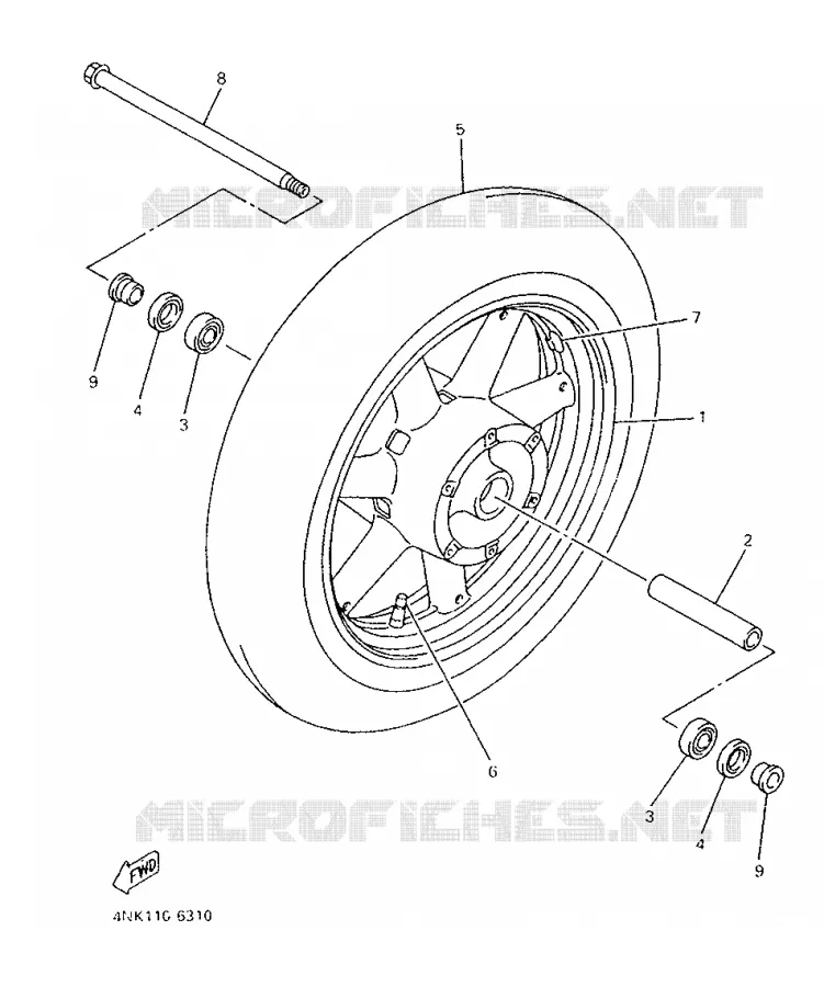 ROUE AVANT Yamaha MOTO 1300 1998 ROYALSTAR  XVZ1300A