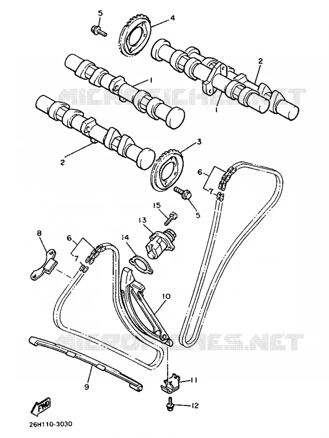 ARBRE A CAMES / CHAINE DE DISTRIBUTION Yamaha MOTO 1300 1998 ROYALSTAR  XVZ1300A