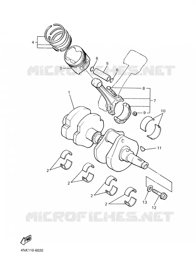 VILEBREQUIN / PISTON Yamaha MOTO 1300 2000 ROYALSTAR  XVZ1300A