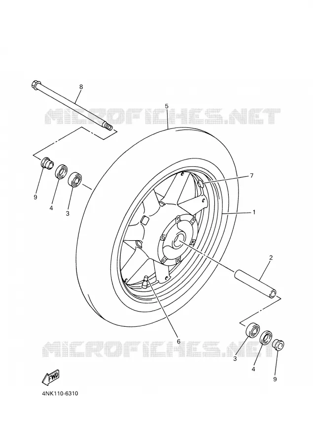 ROUE AVANT Yamaha MOTO 1300 2000 ROYALSTAR  XVZ1300A