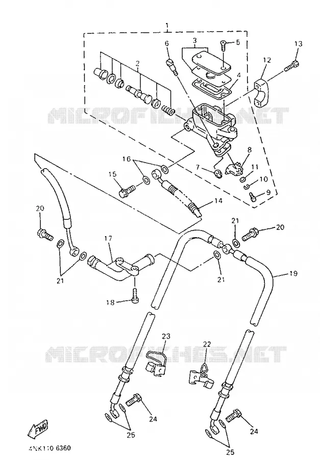 MAITRE CYLINDRE AVANT Yamaha MOTO 1300 1996 ROYALSTAR  XVZ13AHC