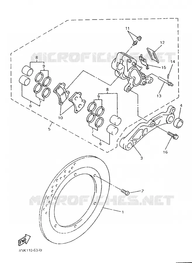 ETRIER DE FREIN ARRIERE Yamaha MOTO 1300 1996 ROYALSTAR  XVZ13ATH
