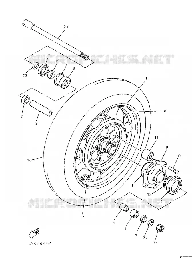 ROUE ARRIERE Yamaha MOTO 1300 1996 ROYALSTAR  XVZ13ATHC