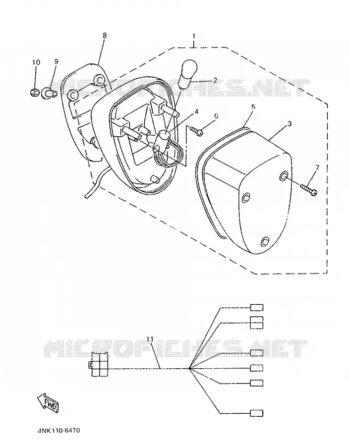FEU ARRIERE Yamaha MOTO 1300 1996 ROYALSTAR  XVZ13ATHC