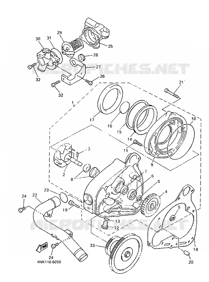 POMPE A EAU Yamaha MOTO 1300 1996 ROYALSTAR  XVZ13ATHC