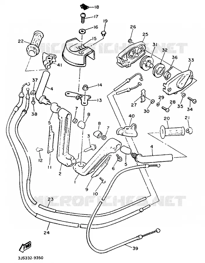 GUIDON ET CABLES Yamaha MOTO 1300 1990 ROYALE VENTURE  XVZ13TD