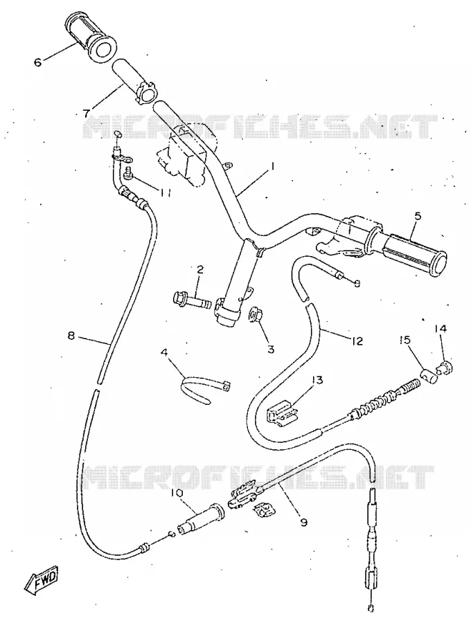 GUIDON ET CABLES Yamaha SCOOTER 50 1995 YA  YA50R
