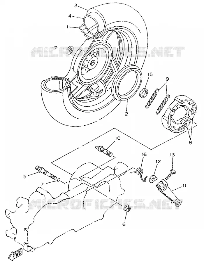ROUE ARRIERE Yamaha SCOOTER 50 1995 YA  YA50R