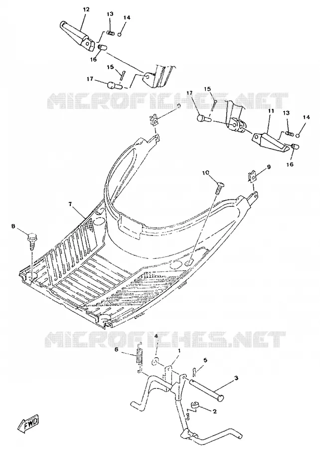 SUPPORT / REPOSE PIEDS Yamaha SCOOTER 50 1996 YA  YA50R
