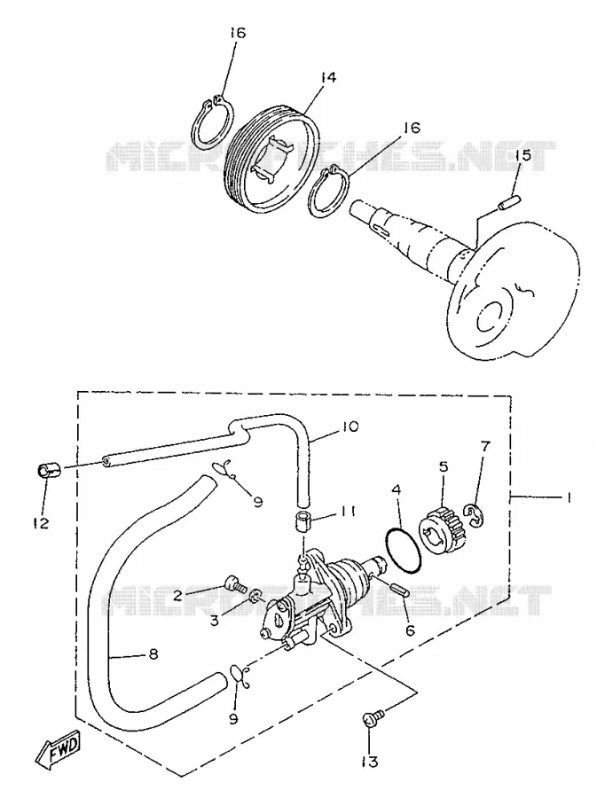 POMPE A HUILE Yamaha SCOOTER 50 1996 YA  YA50R