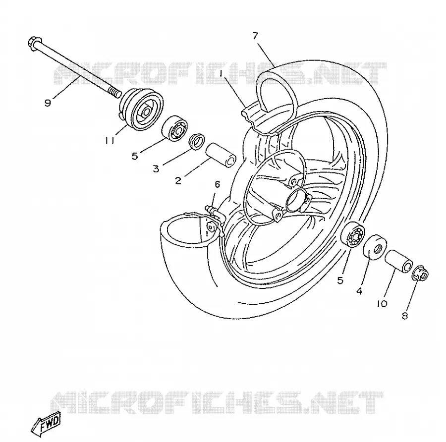 ROUE AVANT Yamaha SCOOTER 50 1996 YA  YA50R