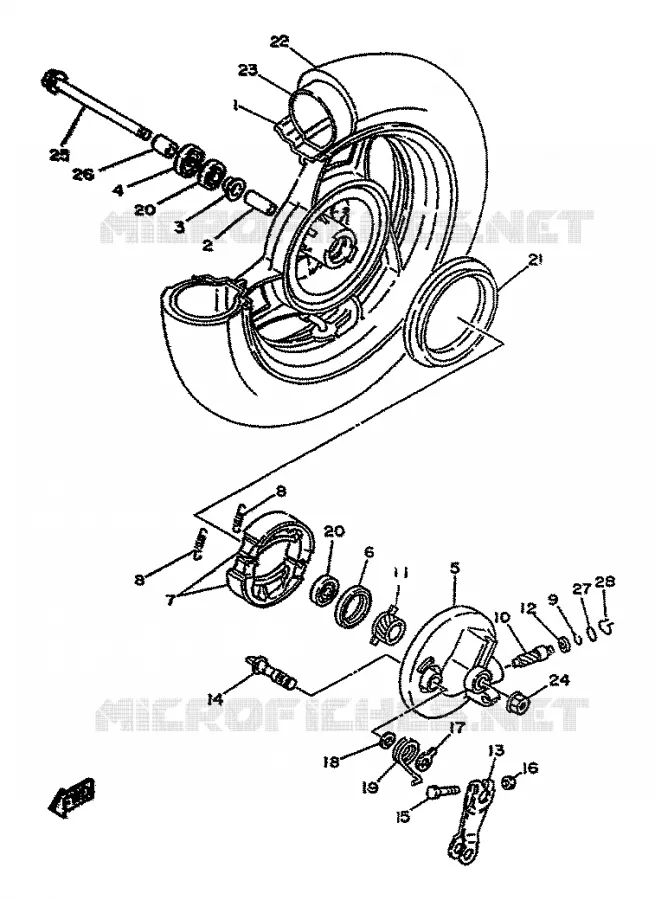ROUE AVANT Yamaha SCOOTER 50 1995 YA  YA50R AXIS
