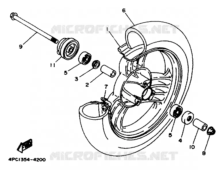 ROUE AVANT Yamaha SCOOTER 50 1994 YA  YA50R FORTE