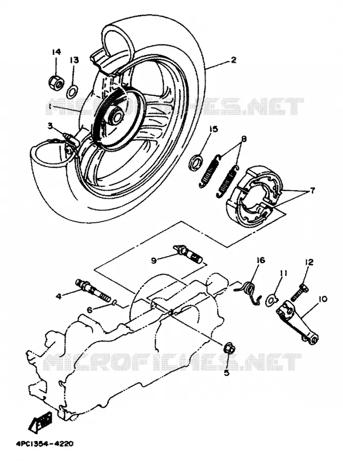 ROUE ARRIERE Yamaha SCOOTER 50 1994 YA  YA50R FORTE