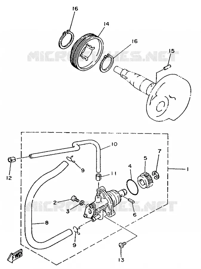 POMPE A HUILE Yamaha SCOOTER 50 1996 YA  YA50S