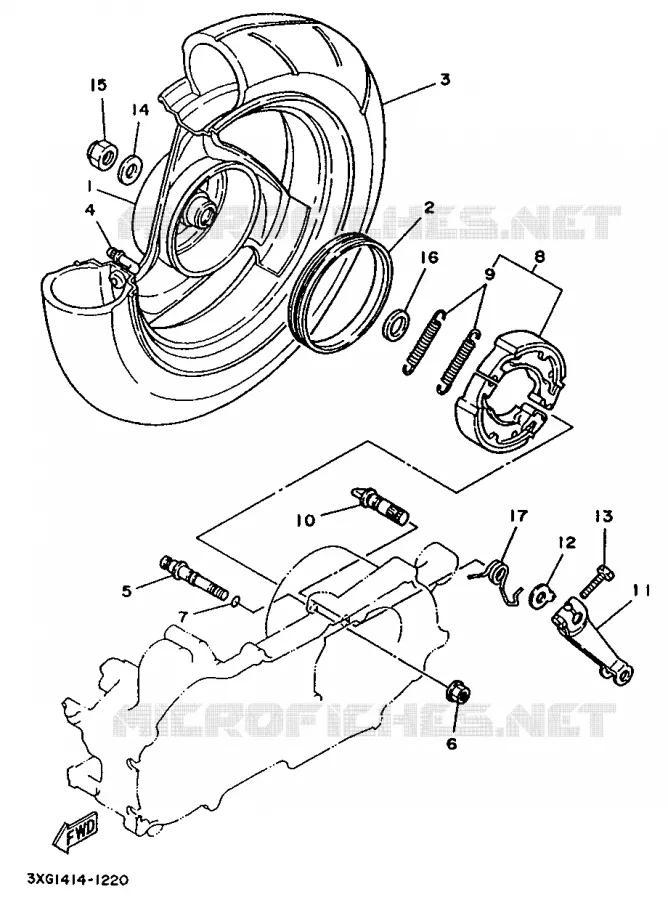 ROUE ARRIERE Yamaha SCOOTER 50 1995 YA  YA50TA