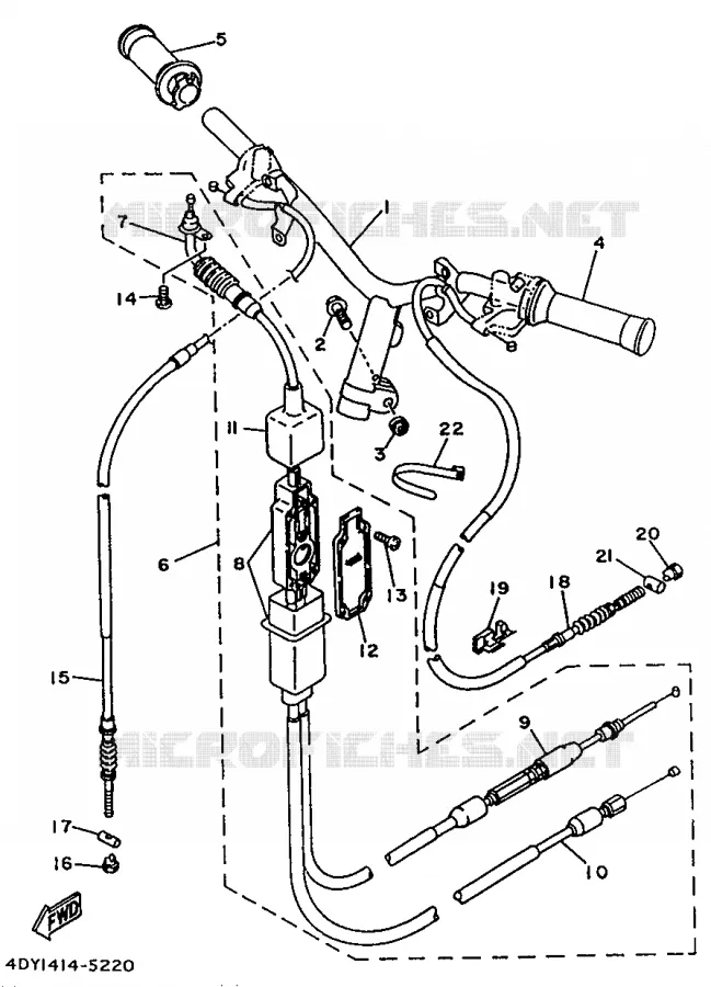 GUIDON ET CABLES Yamaha SCOOTER 50 1995 YA  YA50TA