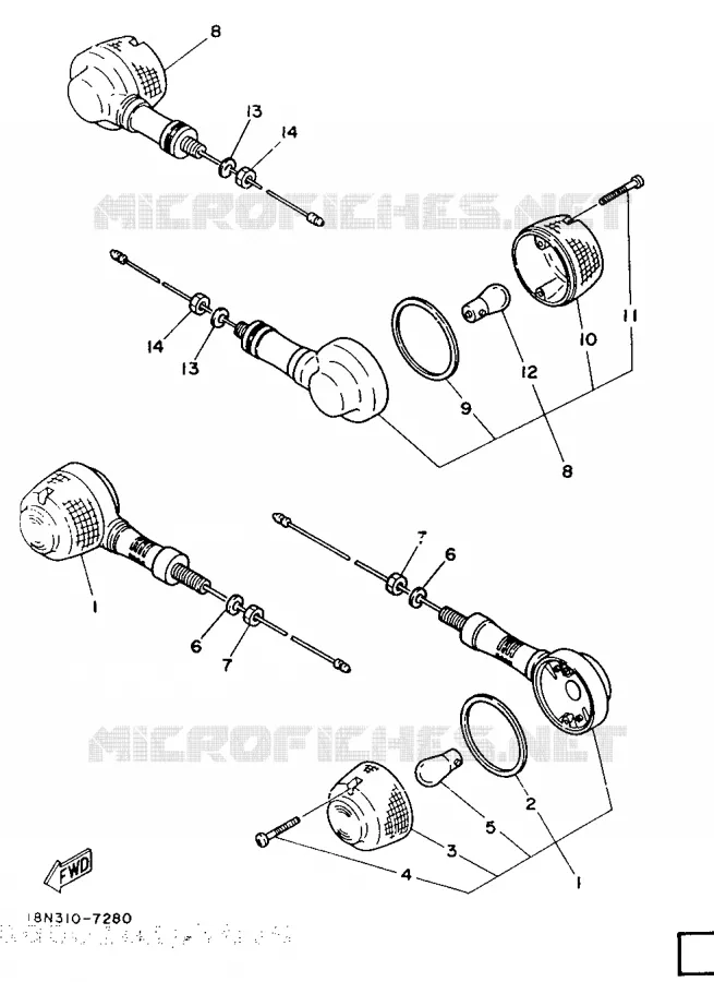 CLIGNOTANT Yamaha MOTO 100 1987 YB  YB100