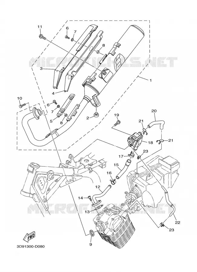ECHAPPEMENT Yamaha MOTO 125 2008 YBR  YBR125ESD