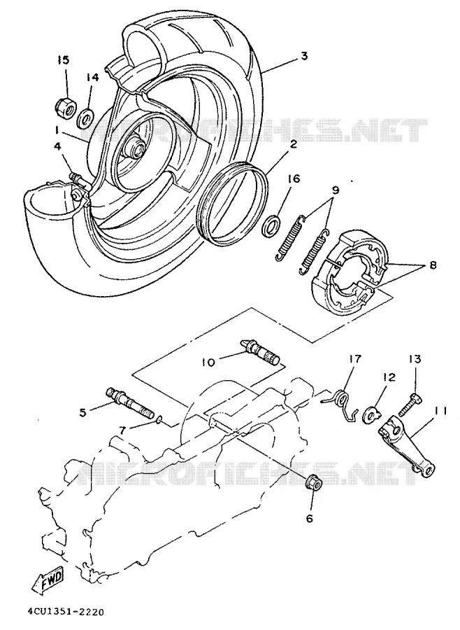 ROUE ARRIERE Yamaha SCOOTER 50 1992 EVOLIS  YE50