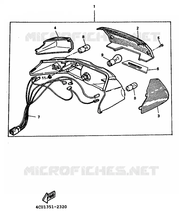 FEU ARRIERE Yamaha SCOOTER 50 1993 EVOLIS  YE50