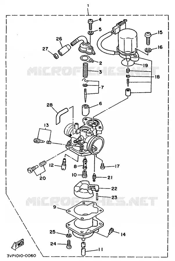 CARBURATEUR Yamaha SCOOTER 50 1993 EVOLIS  YE50
