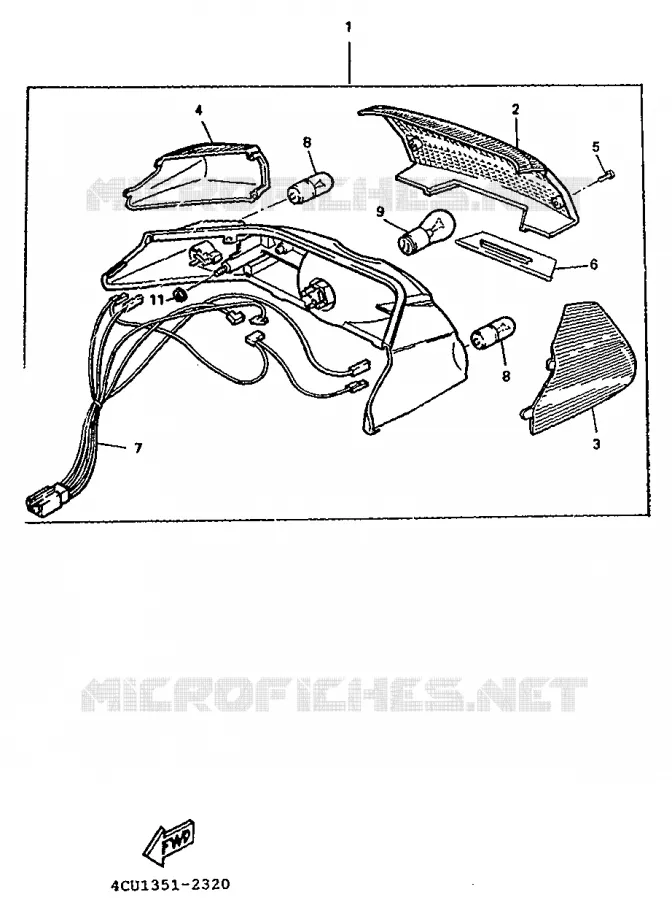 FEU ARRIERE Yamaha SCOOTER 50 1995 EVOLIS  YE50