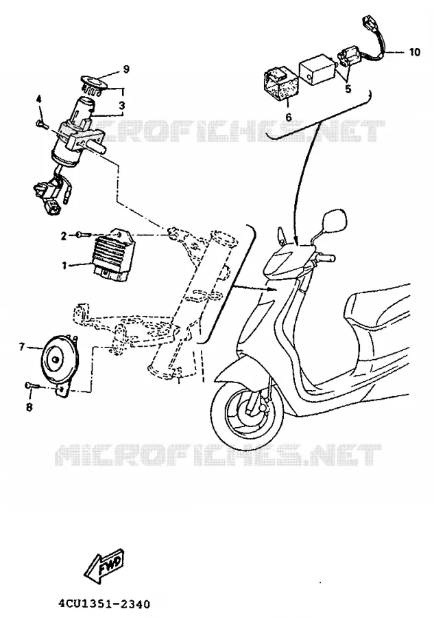PARTIE ELECTRIQUE 1 Yamaha SCOOTER 50 1995 EVOLIS  YE50