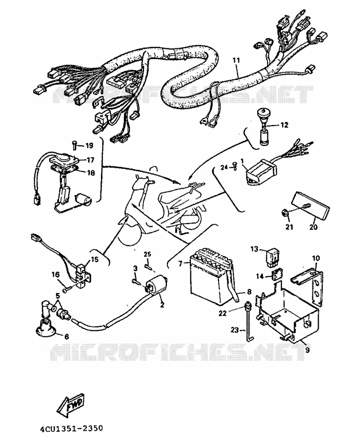 PARTIE ELECTRIQUE 1 Yamaha SCOOTER 50 1995 EVOLIS  YE50