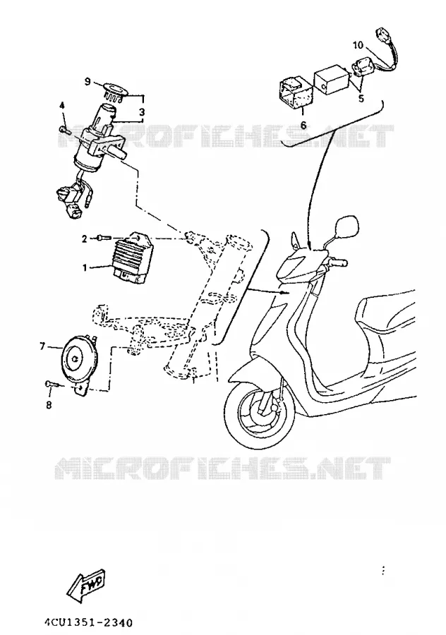 PARTIE ELECTRIQUE 1 Yamaha SCOOTER 80 1995 ZEST  YE80
