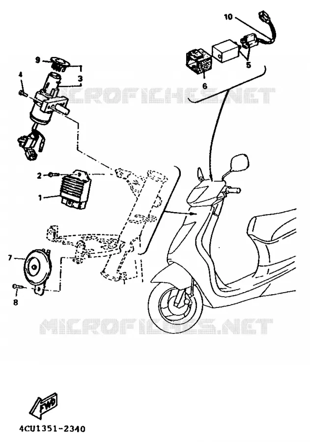 PARTIE ELECTRIQUE 1 Yamaha SCOOTER 80 1995 ZEST  YE80