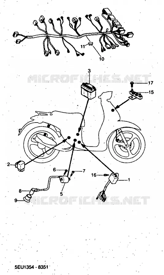 PARTIE ELECTRIQUE 2 Yamaha SCOOTER 50 1998 FLIPPER  YH50