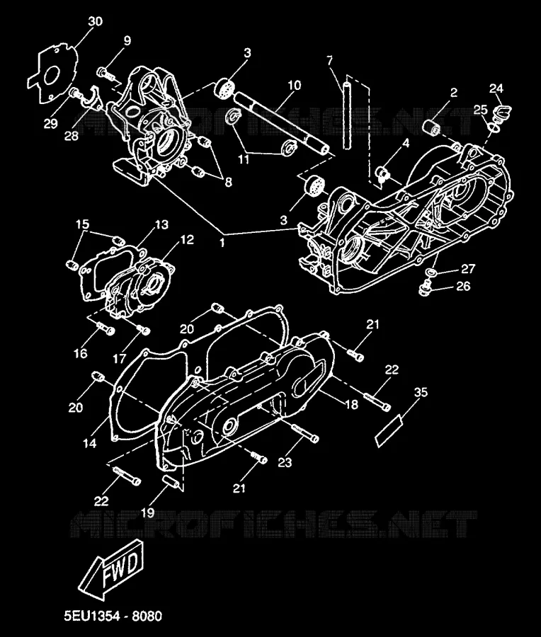 CARTER MOTEUR Yamaha SCOOTER 50 2000 FLIPPER  YH50
