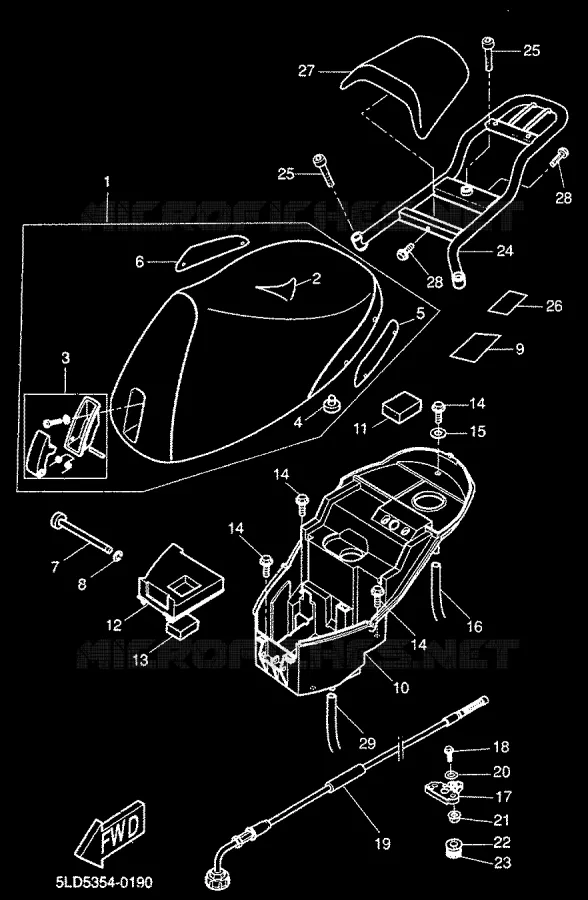 SELLE / PORTE BAGAGES Yamaha SCOOTER 50 2000 FLIPPER  YH50