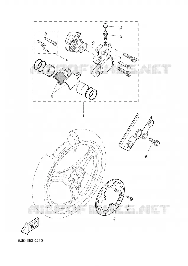 ETRIER DE FREIN AVANT Yamaha SCOOTER 50 2002 FLIPPER  YH50
