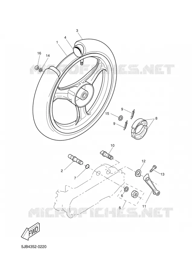 ROUE ARRIERE Yamaha SCOOTER 50 2002 FLIPPER  YH50