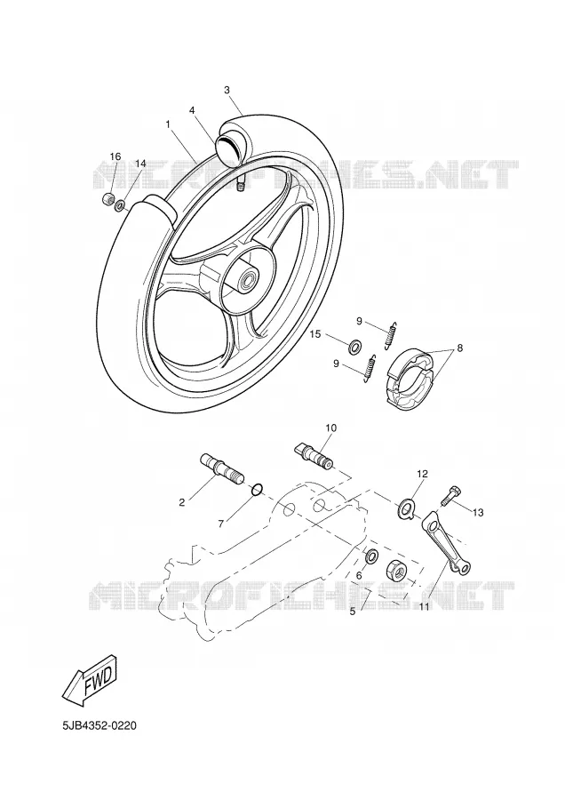 ROUE ARRIERE Yamaha SCOOTER 50 2003 FLIPPER  YH50