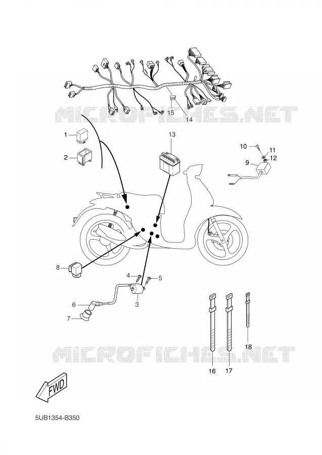 PARTIE ELECTRIQUE 2 Yamaha SCOOTER 50 2003 FLIPPER  YH50