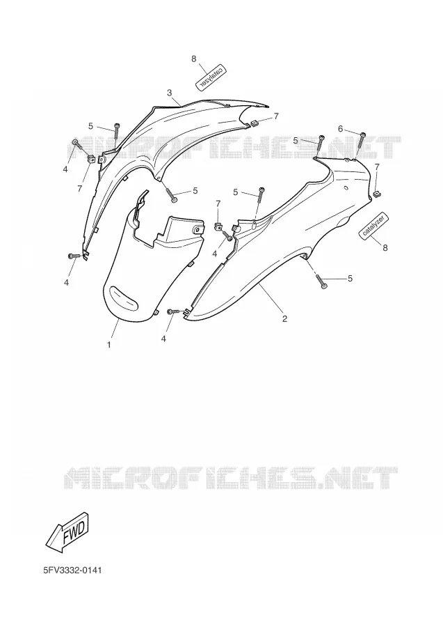 COUVERCLE LATERAL Yamaha SCOOTER 50 2003 WHY  YH50