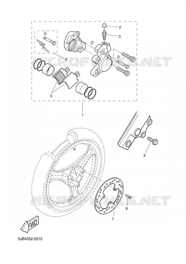 ETRIER DE FREIN AVANT Yamaha SCOOTER 50 2004 WHY  YH50