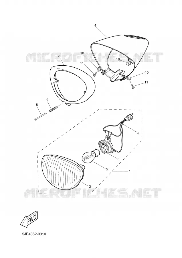 PHARE  Yamaha SCOOTER 50 2005 WHY  YH50