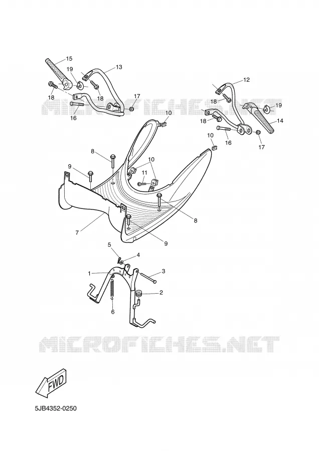 SUPPORT / REPOSE PIEDS Yamaha SCOOTER 50 2002 WHY  YH50 WHY