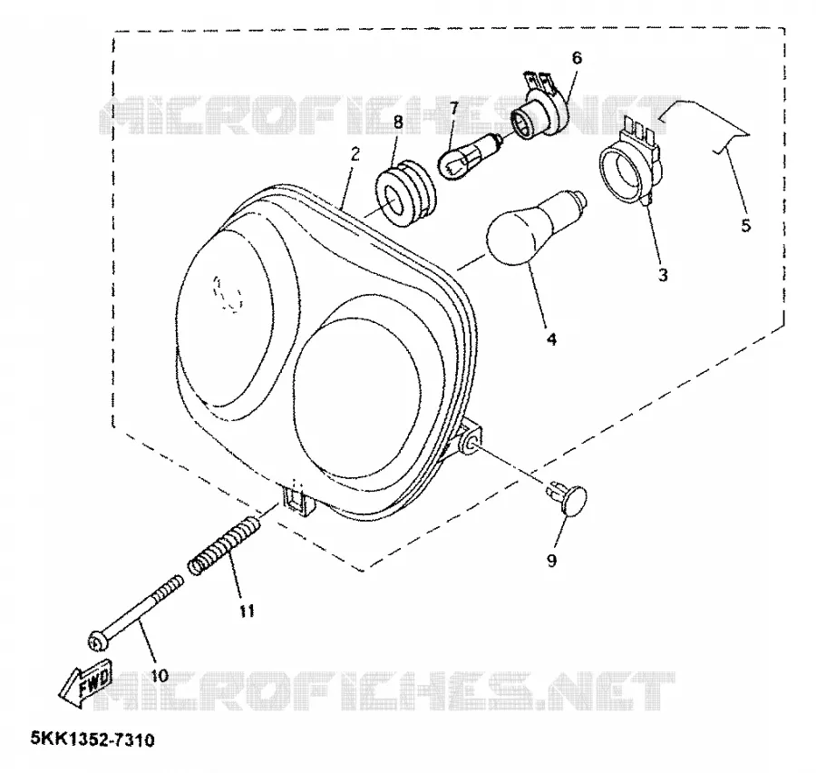 PHARE  Yamaha SCOOTER 100 1999 YN  YN100