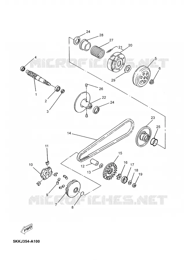 EMBRAYAGE DE DEMARREUR Yamaha SCOOTER 100 2003 NEO'S  YN100
