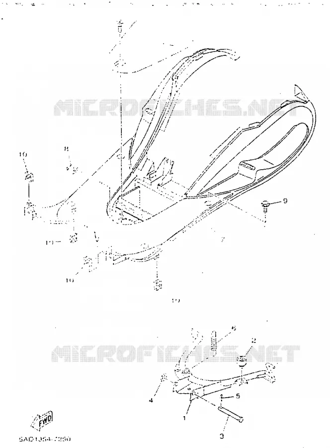 SUPPORT / REPOSE PIEDS Yamaha SCOOTER 50 1998 YN  YN50