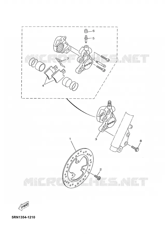 ETRIER DE FREIN AVANT Yamaha SCOOTER 50 2002 YN  YN50